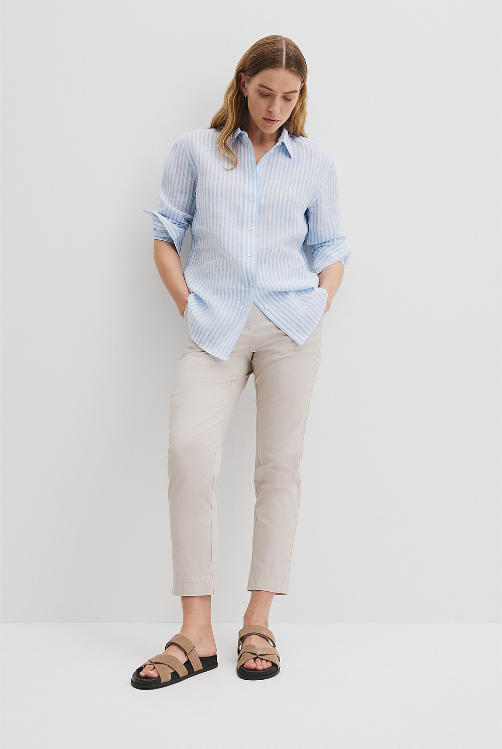 Organically Grown Linen Stripe Shirt