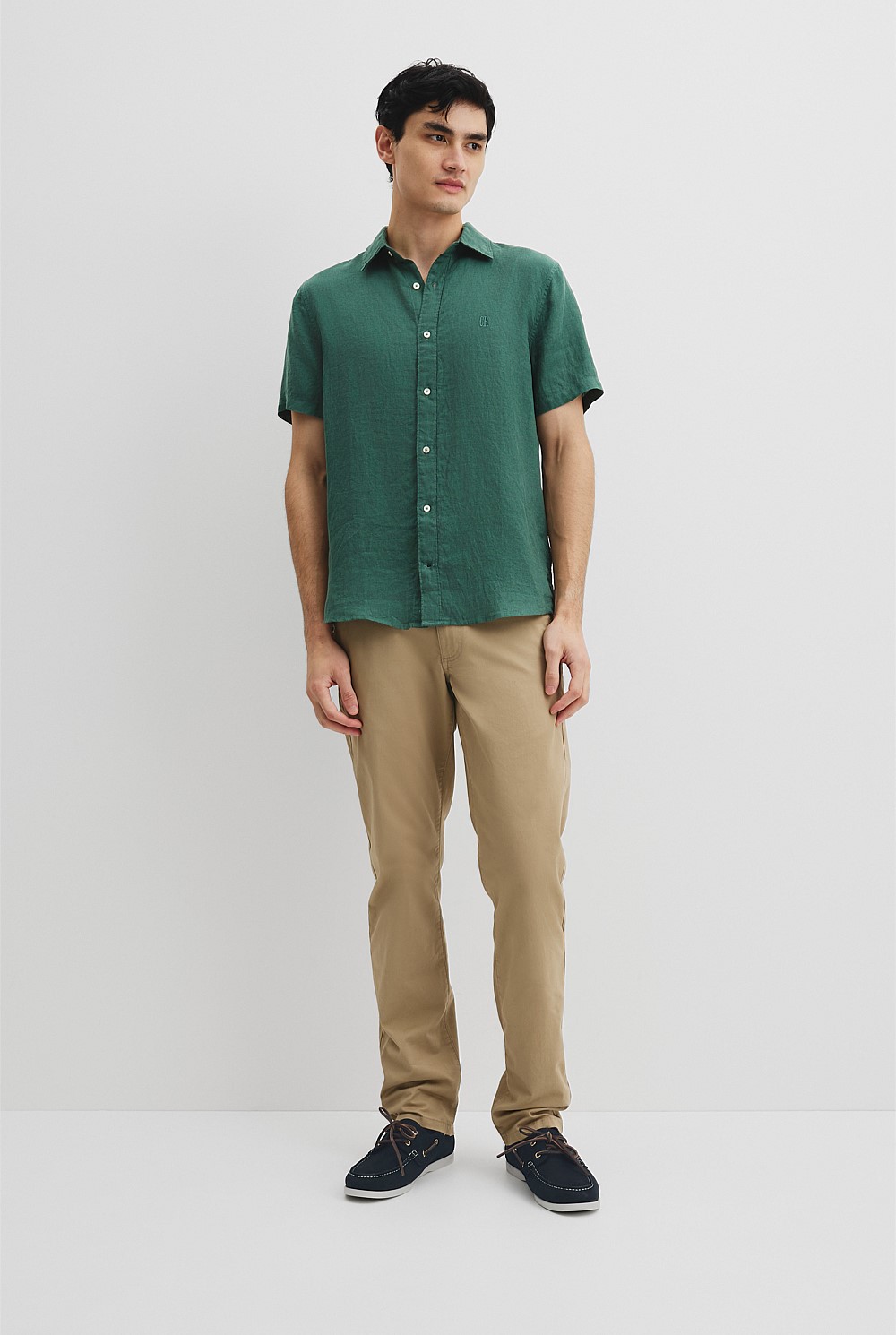 Regular Fit Organically Grown Linen Short Sleeve Shirt