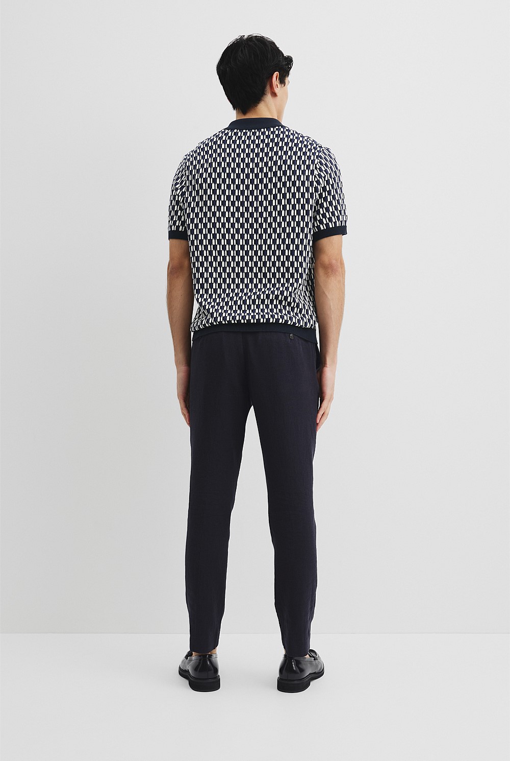 Australian Cotton Short Sleeve Geometric Knit Shirt