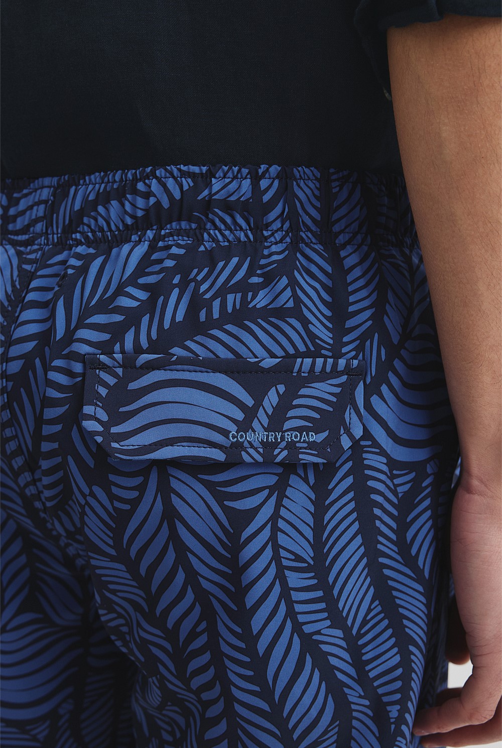 Recycled Polyester Leaf Print Swim Short