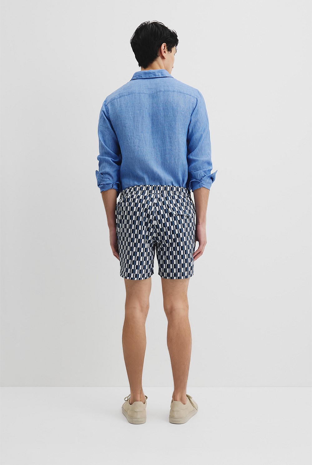 Recycled Polyester Geometric Print Swim Short