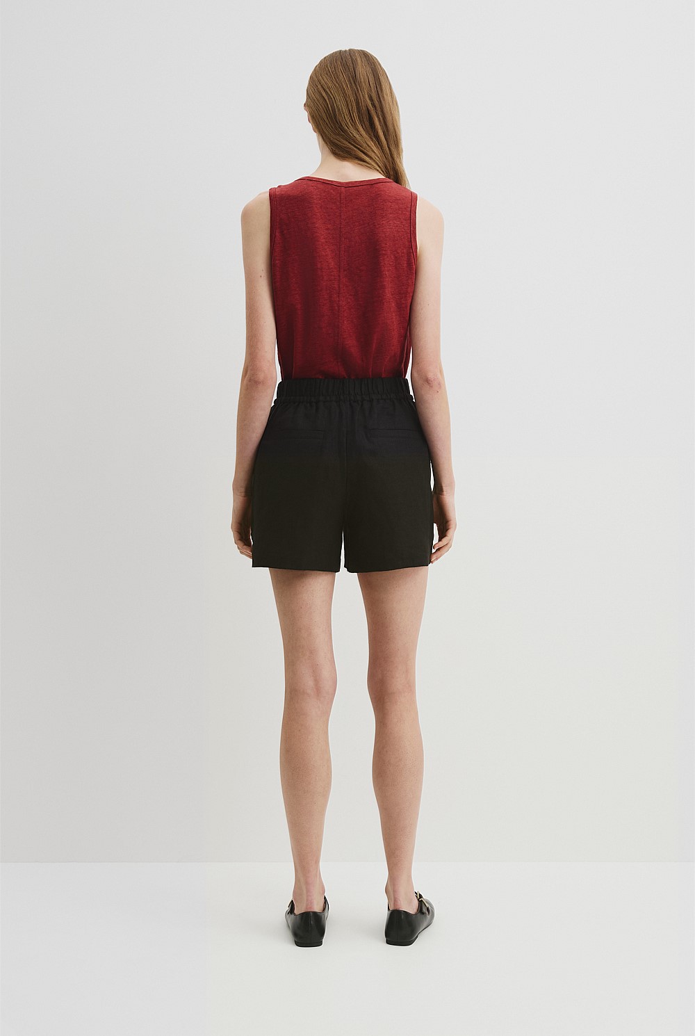 Organically Grown Linen Tie Detail Short