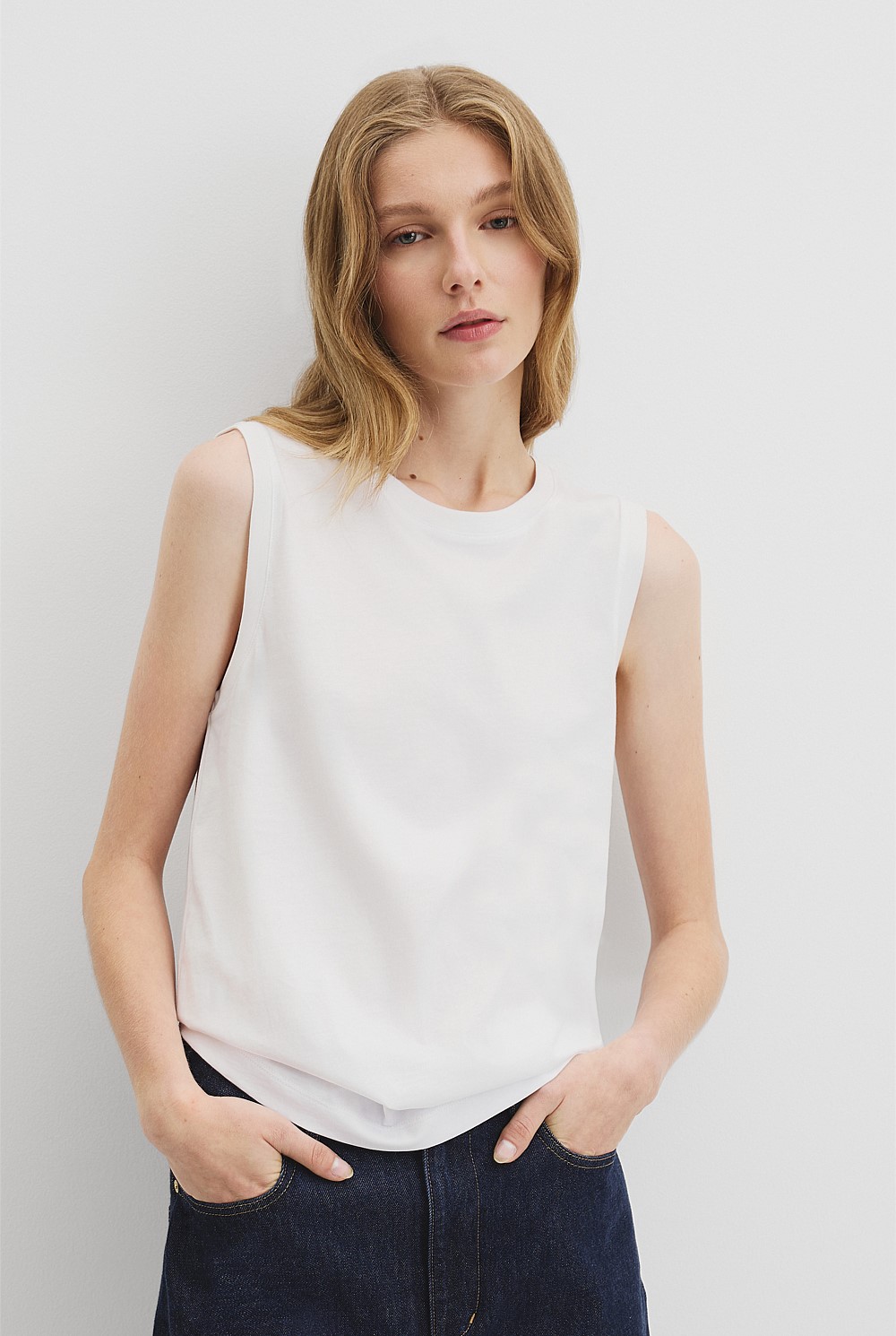 Australian Cotton Relaxed Crew Tank