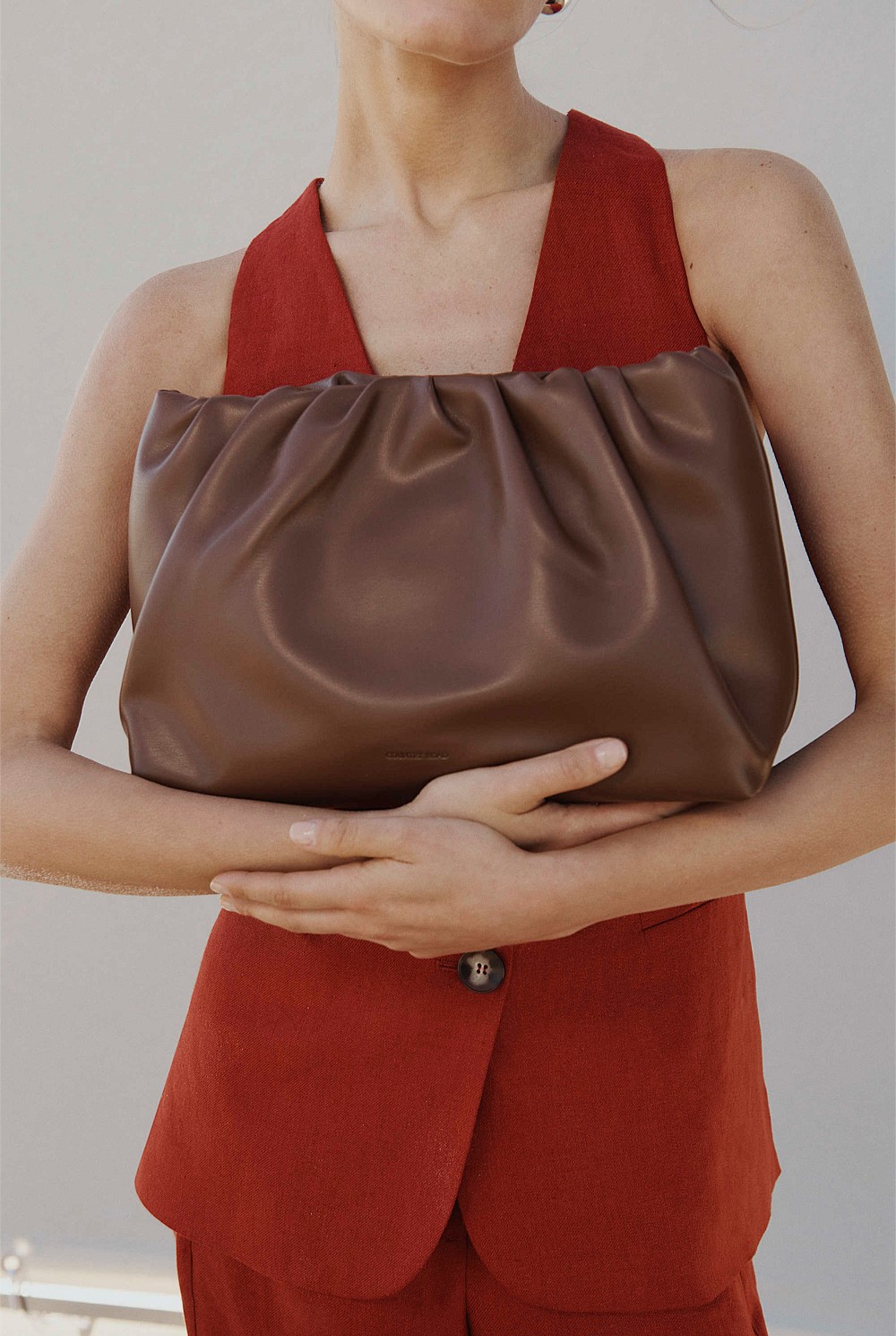 Large Gathered Pouch Bag