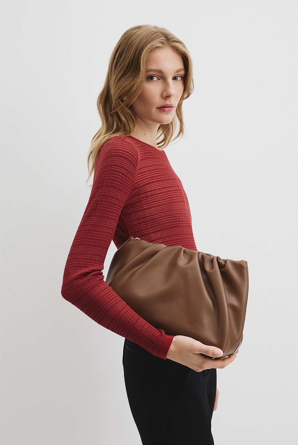 Large Gathered Pouch Bag