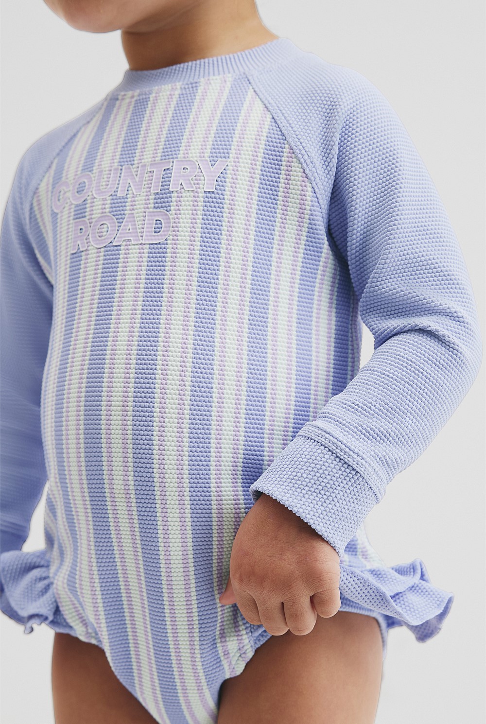 Stripe Frill Swimsuit