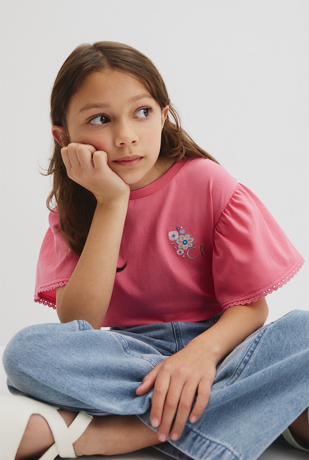 Organically Grown Cotton Relaxed Frill T-Shirt