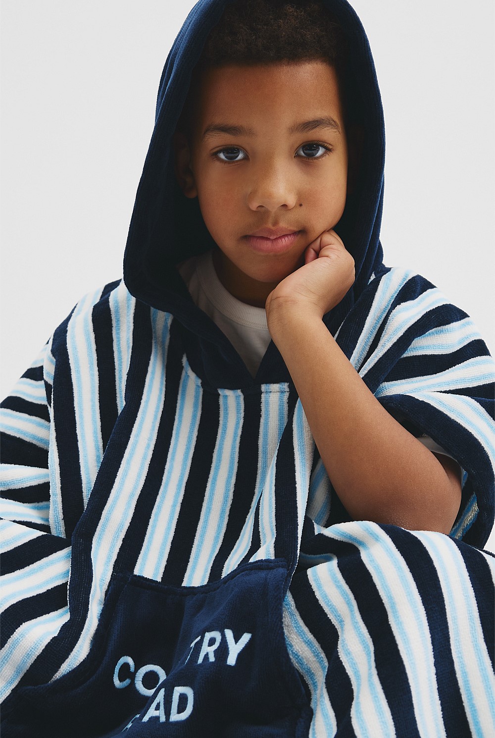 Australian Cotton Logo Stripe Poncho