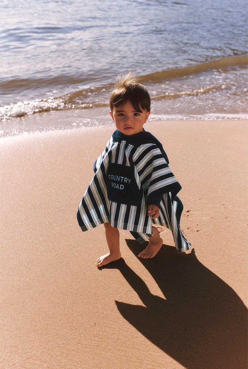 Australian Cotton Stripe Logo Poncho