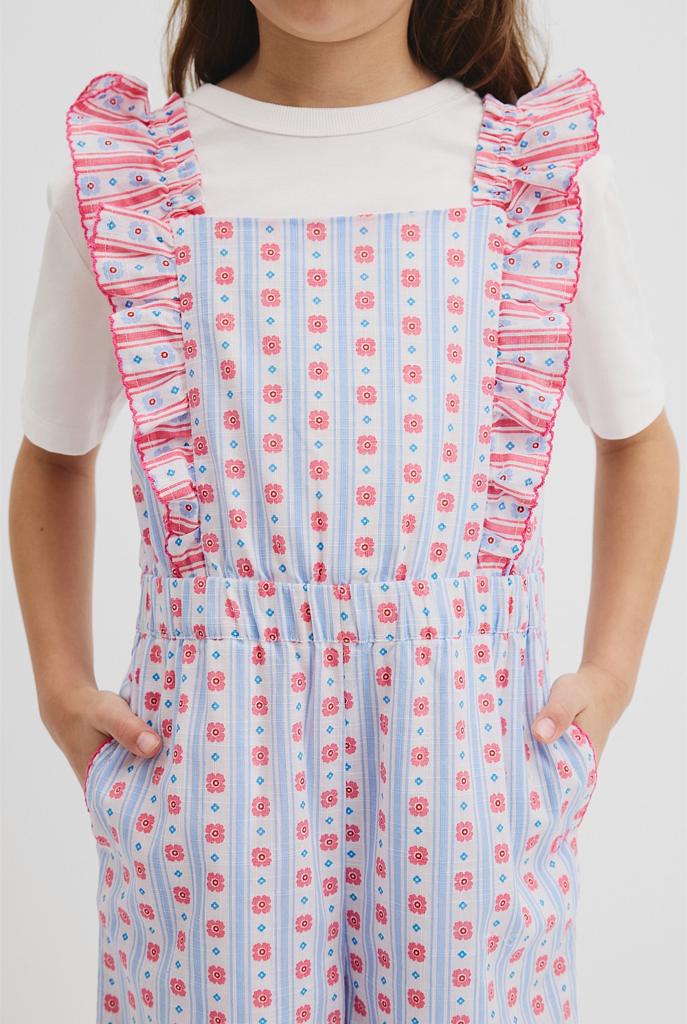 Cotton Frill Sleeve Jumpsuit