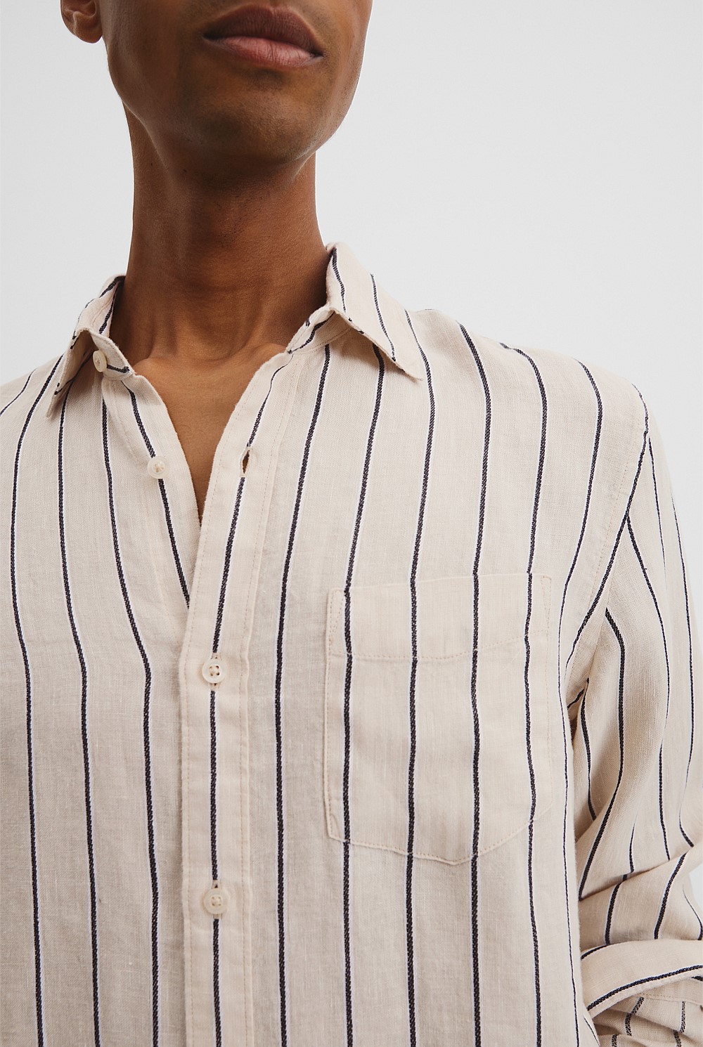 Regular Fit Organically Grown Linen Stripe Shirt