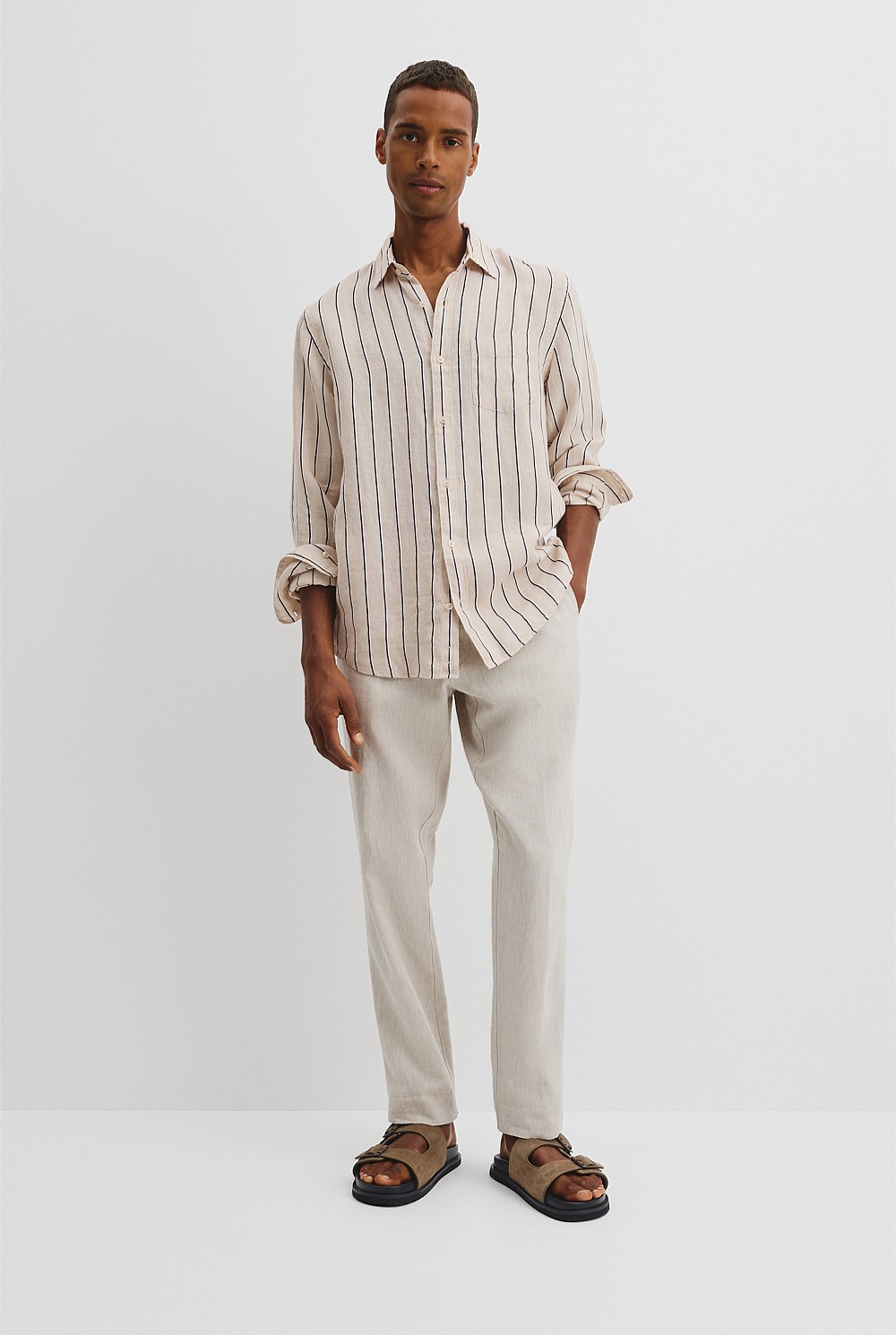 Regular Fit Organically Grown Linen Stripe Shirt