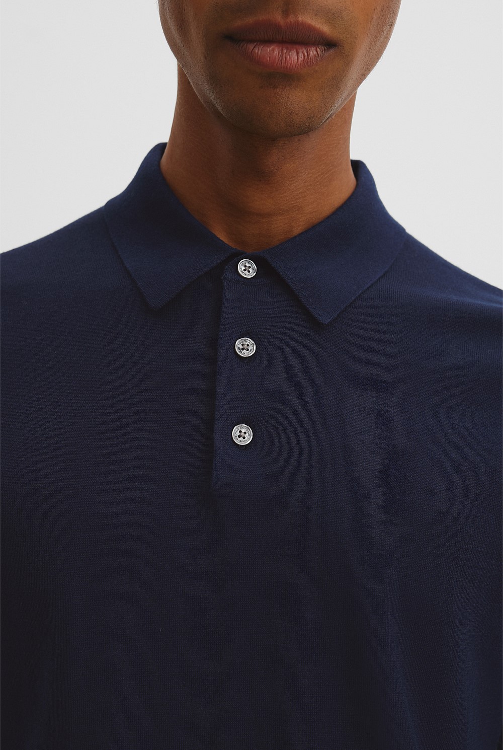 Australian Cotton Blend Silk Button Polo