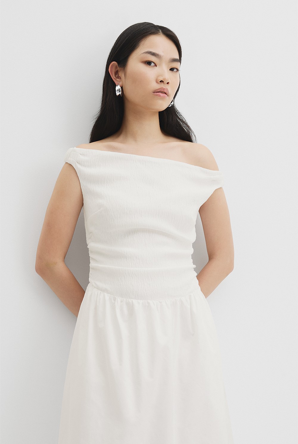 Off Shoulder Midi Dress