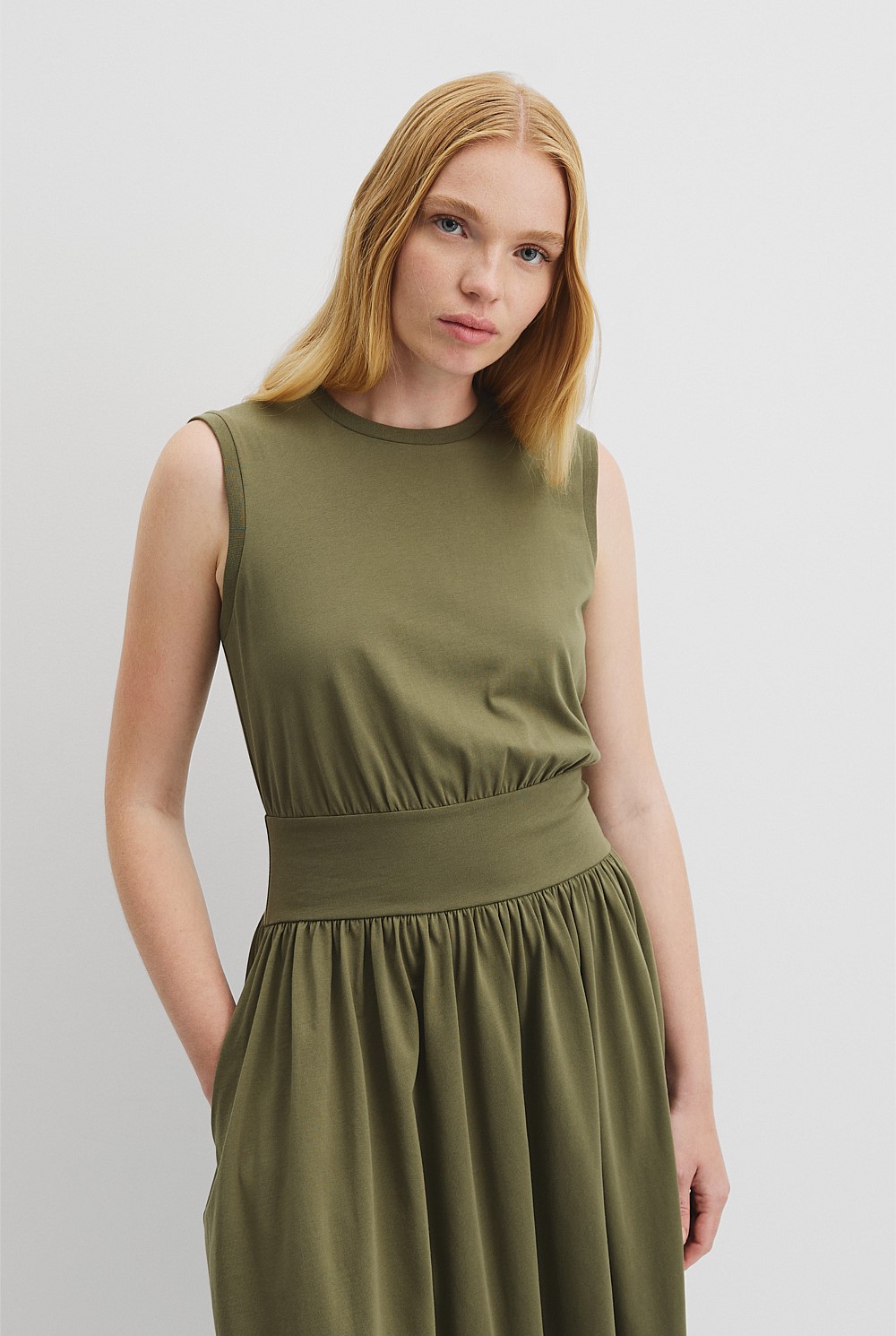 Australian Cotton Jersey Gather Dress