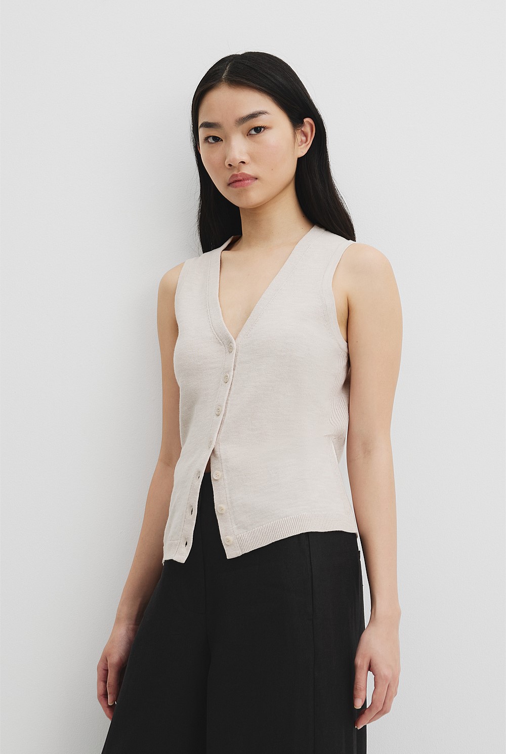 Organically Grown Cotton Linen Vest