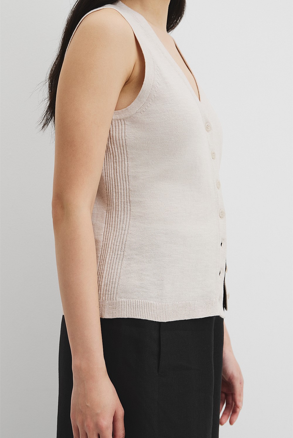Organically Grown Cotton Linen Vest