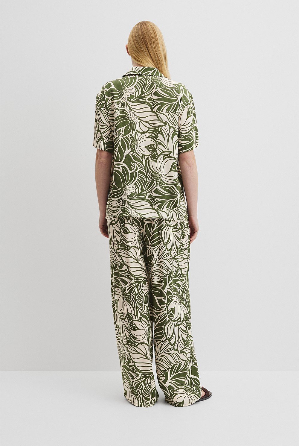 Print Short Sleeve Cupro Shirt