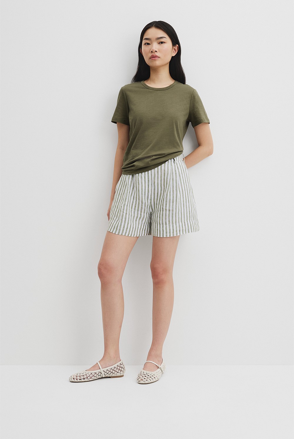 Australian Good Earth Cotton Slub Short Sleeve T-Shirt