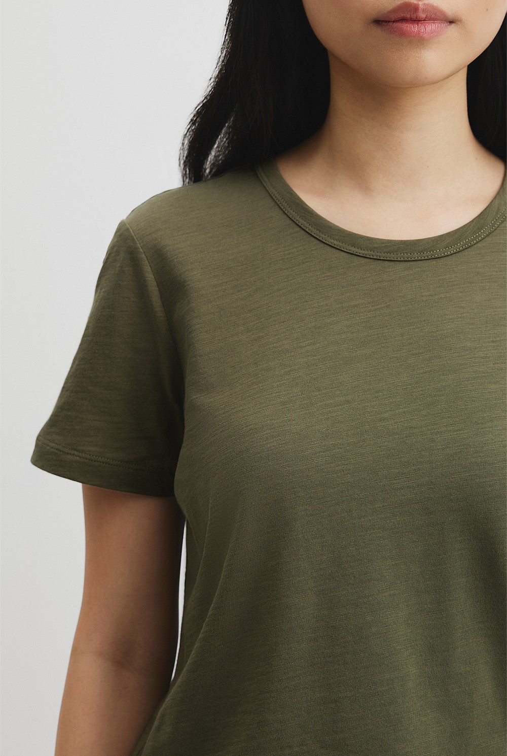 Australian Good Earth Cotton Slub Short Sleeve T-Shirt