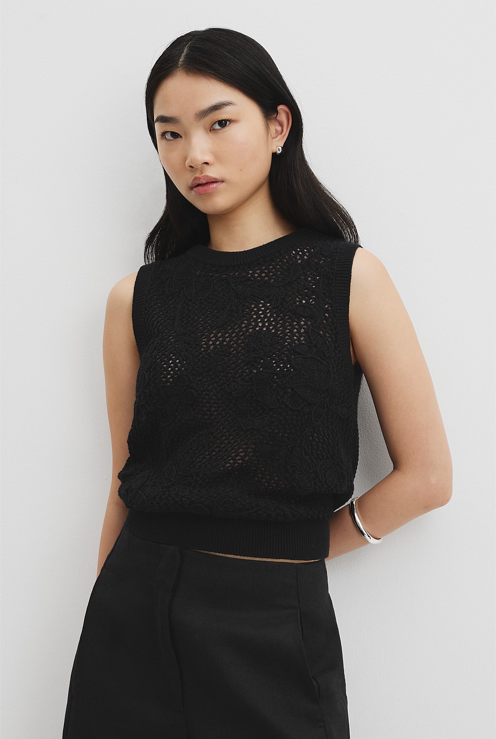 Organically Grown Cotton Applique Knit Tank