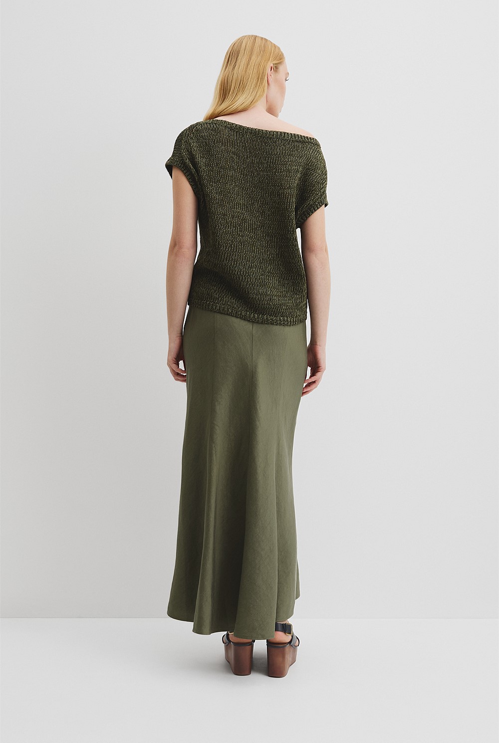 Asymmetric Tape Knit T-Shirt