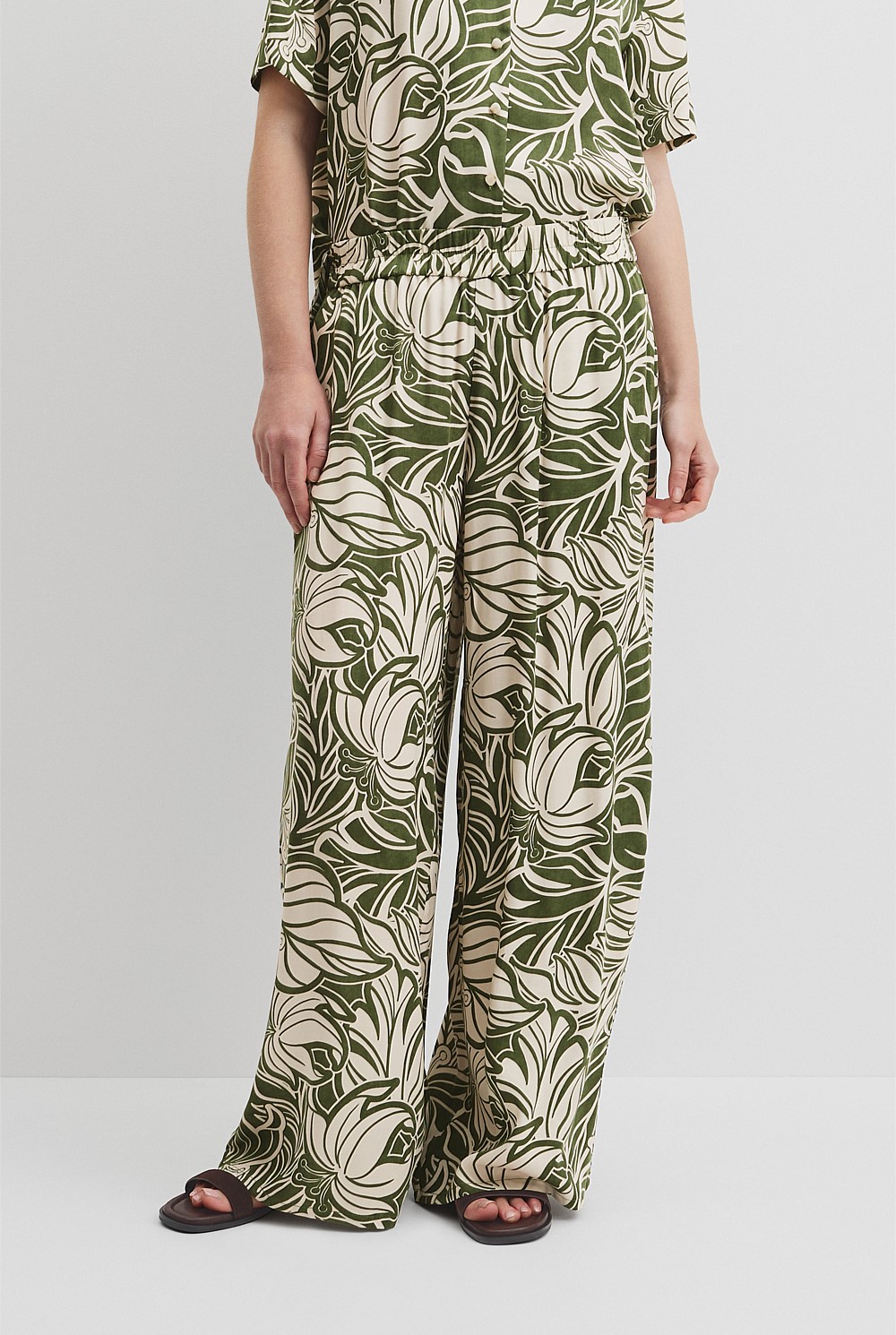 Print Pull On Cupro Pant