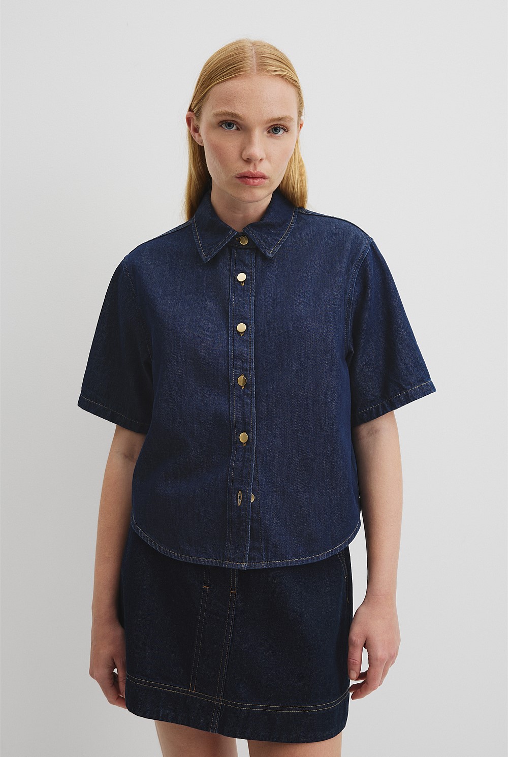 Short Sleeve Denim Shirt