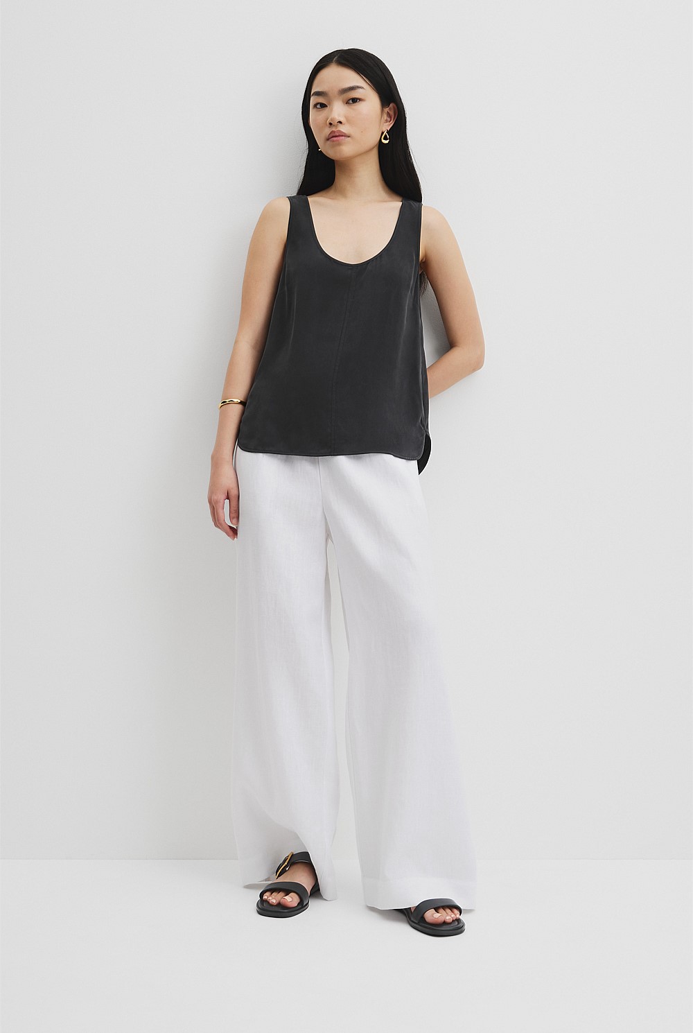 Cupro Scoop Neck Tank