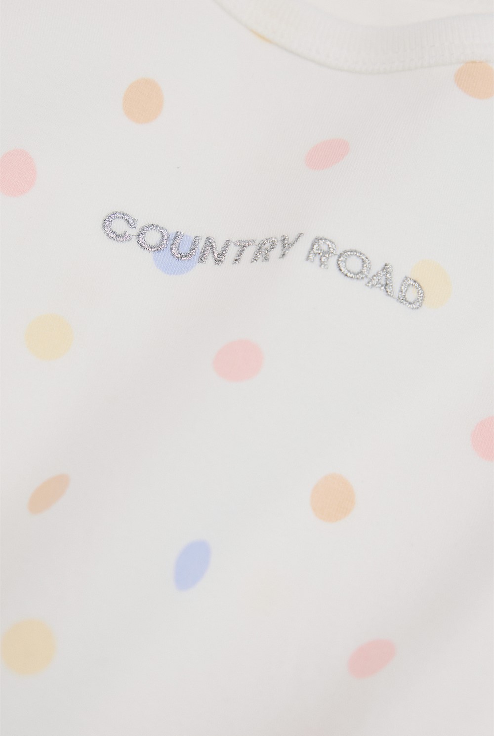 Organically Grown Cotton Frill Long Sleeve Logo Bodysuit