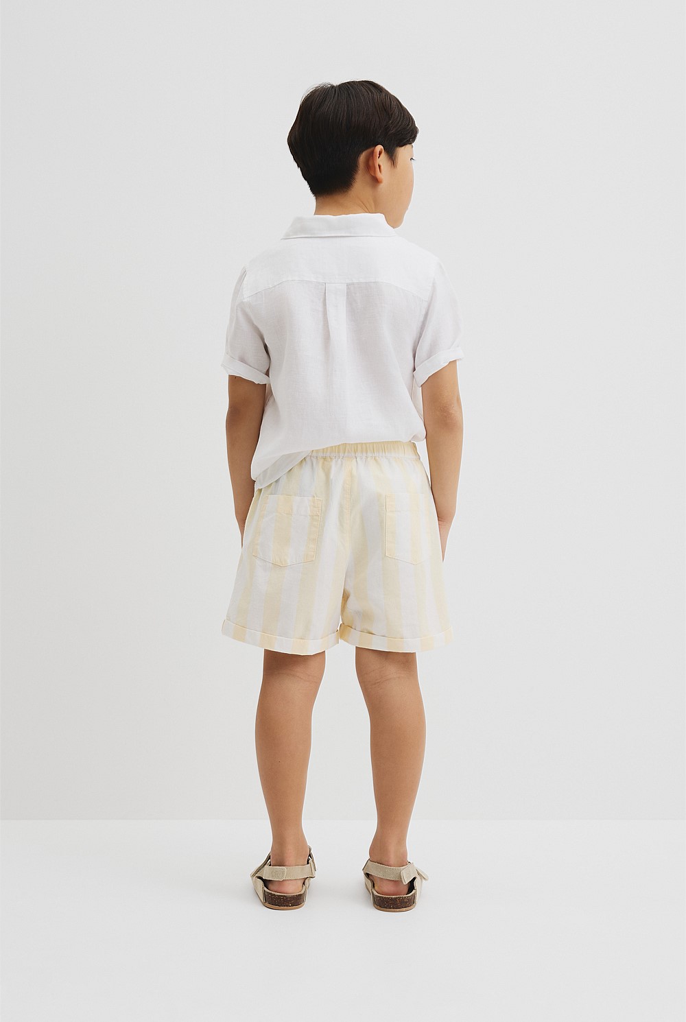 Organically Grown Cotton Blend Stripe Pull-On Short