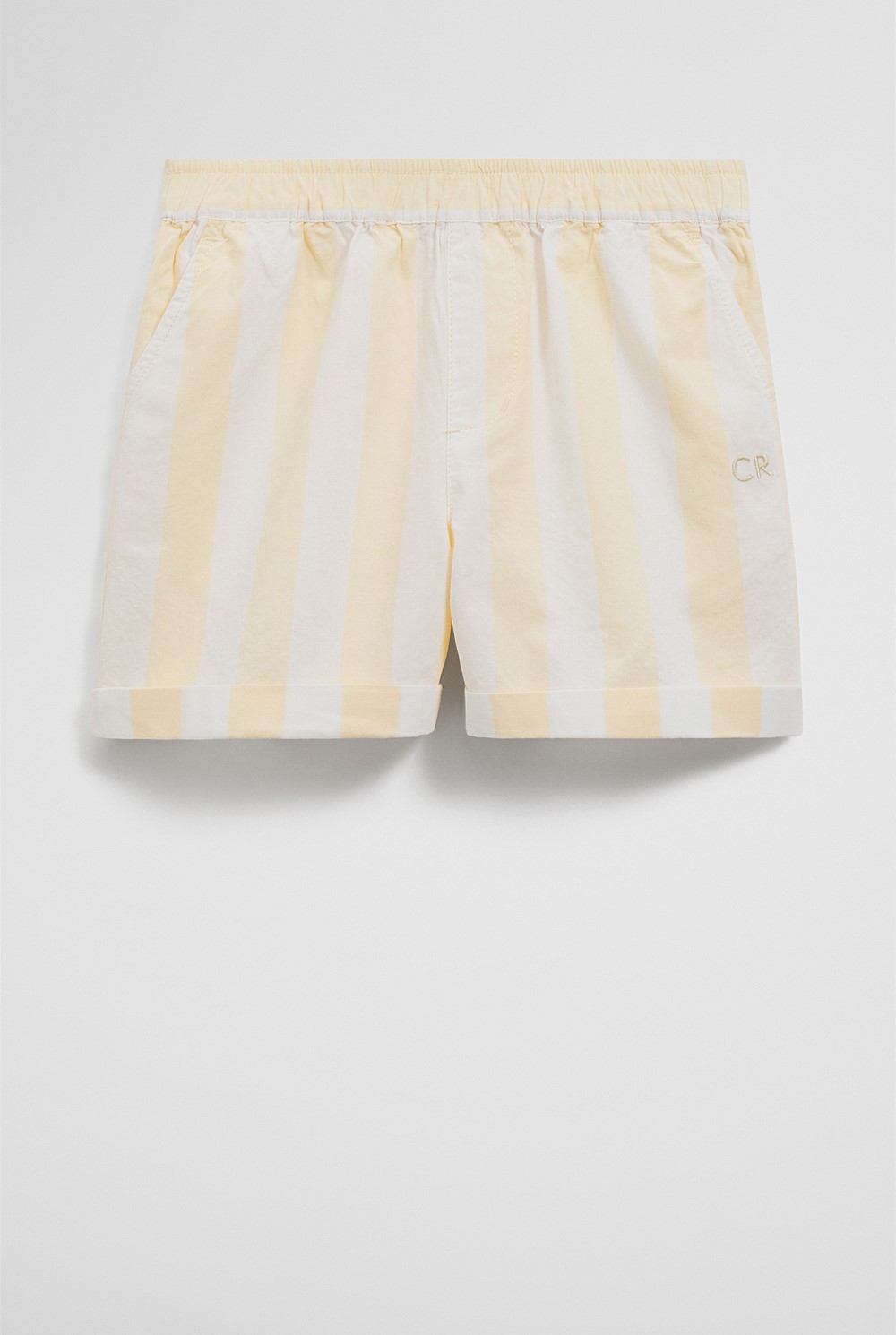 Organically Grown Cotton Blend Stripe Pull-On Short