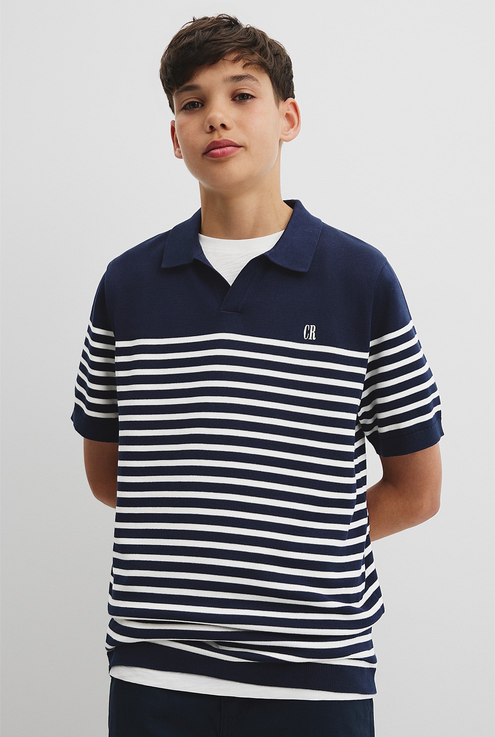 Teen Australian Cotton Stripe Knit Polo