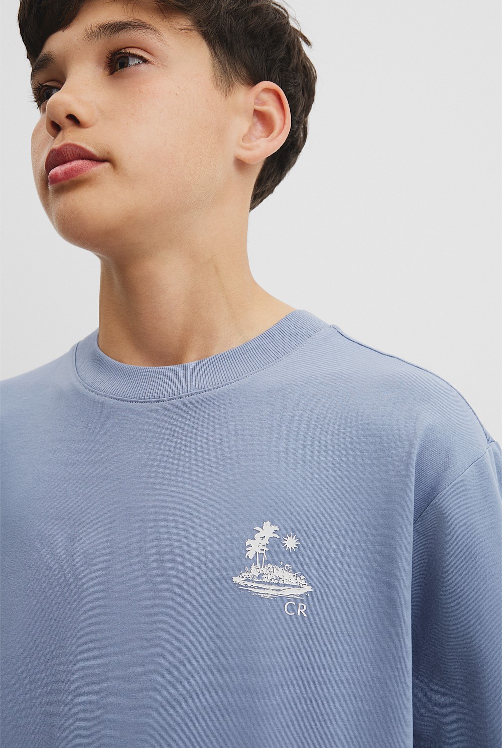 Teen Australian Cotton Island Print T-Shirt