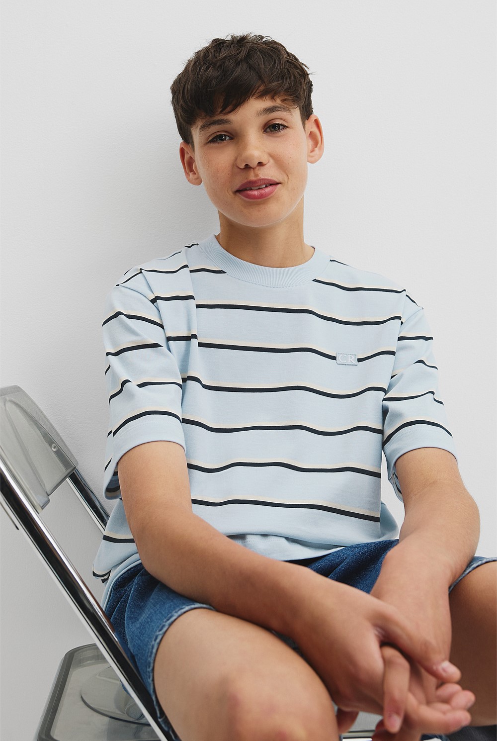 Teen Australian Cotton Relaxed Stripe T-Shirt