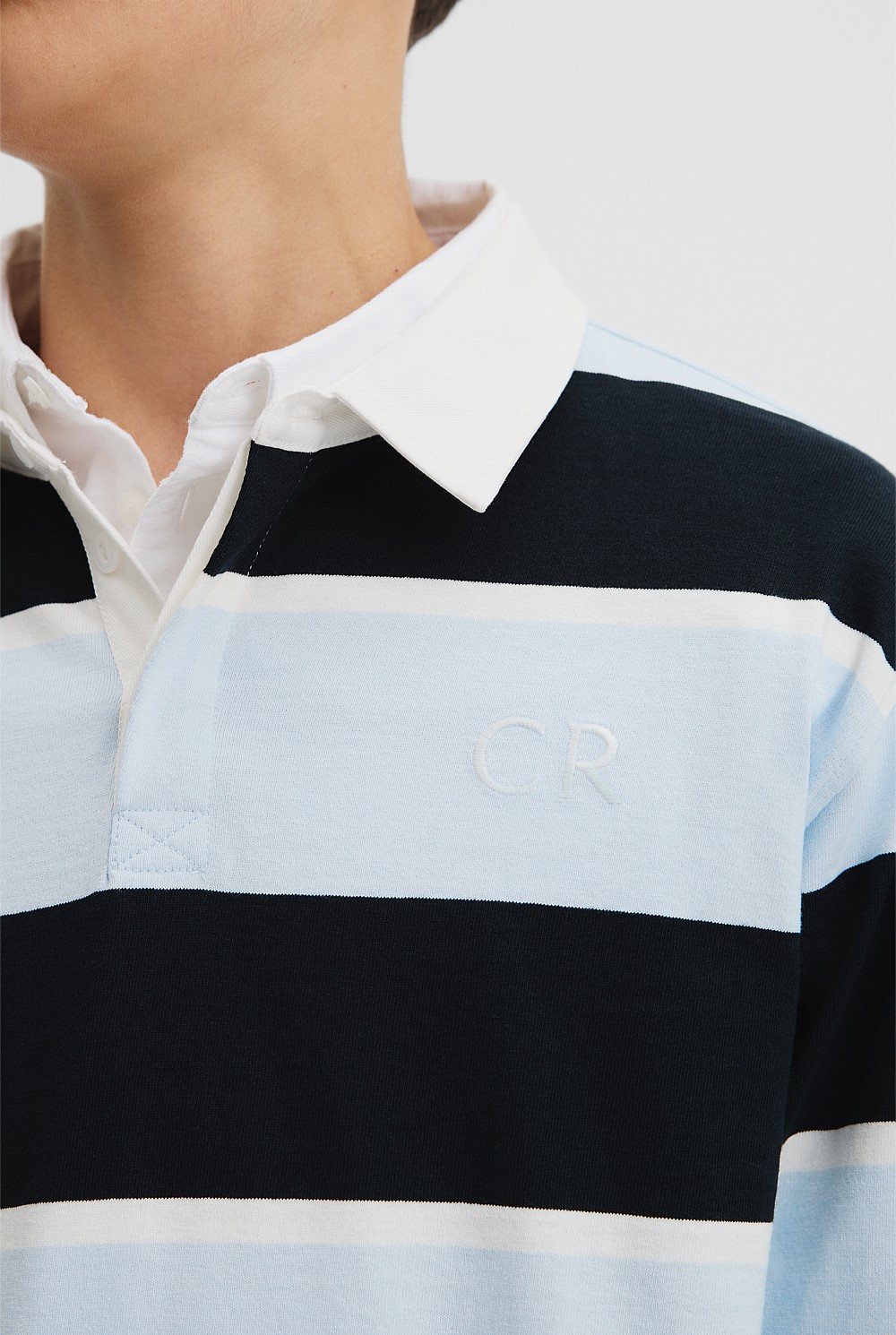 Teen Recycled Cotton Blend Long Sleeve Rugby T-Shirt