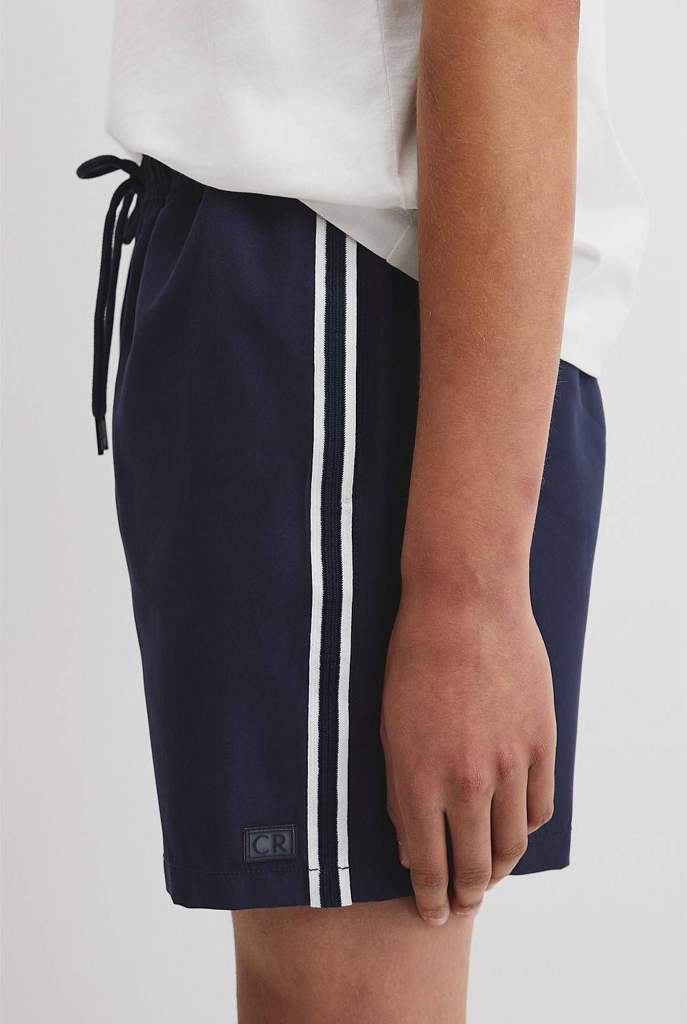 Teen Recycled Polyester Stripe Detail Board Short