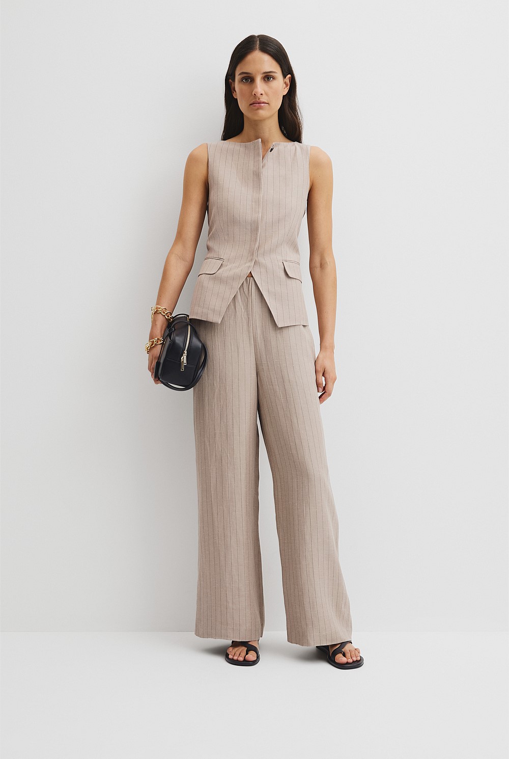 Gathered Stripe Pant
