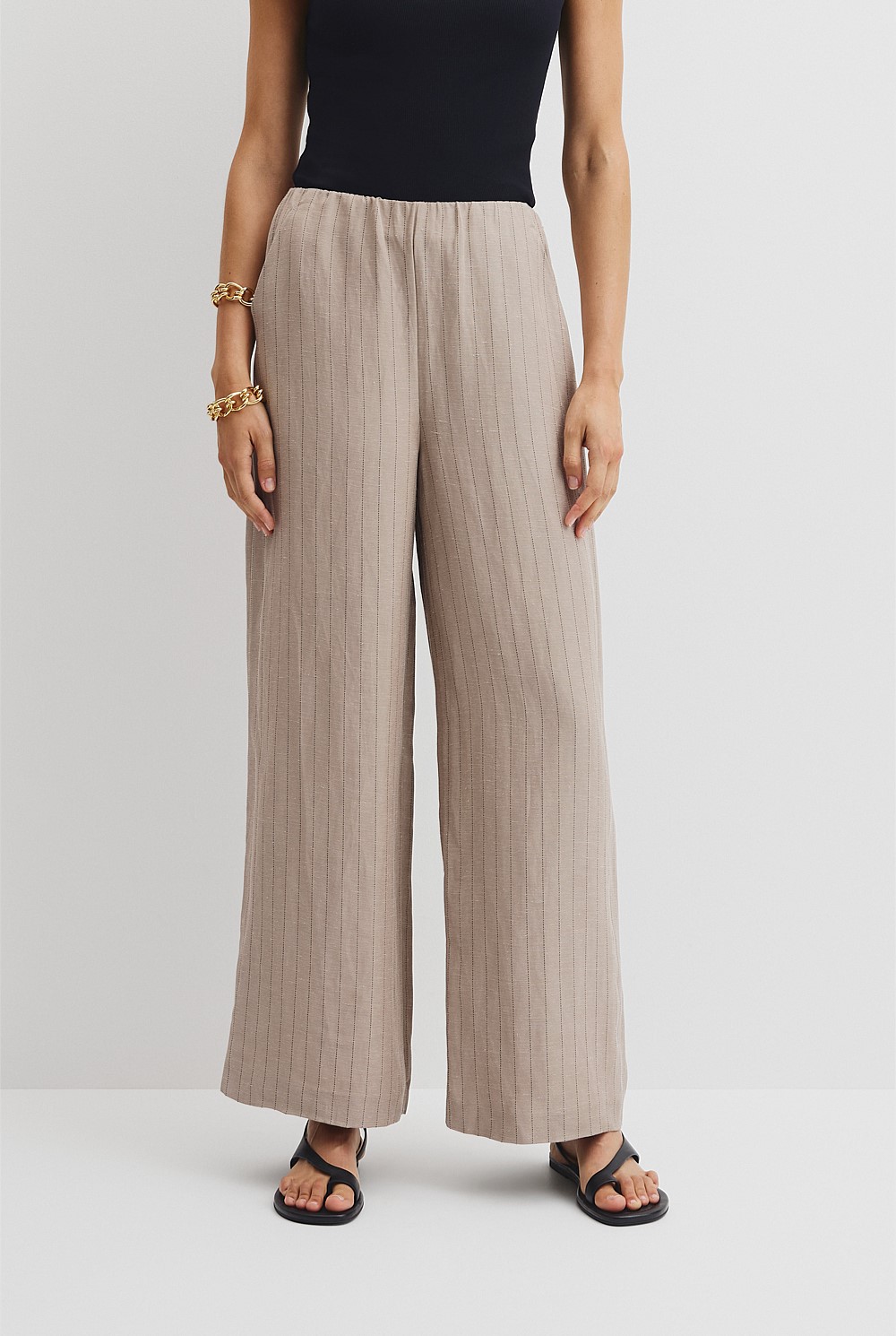 Gathered Stripe Pant