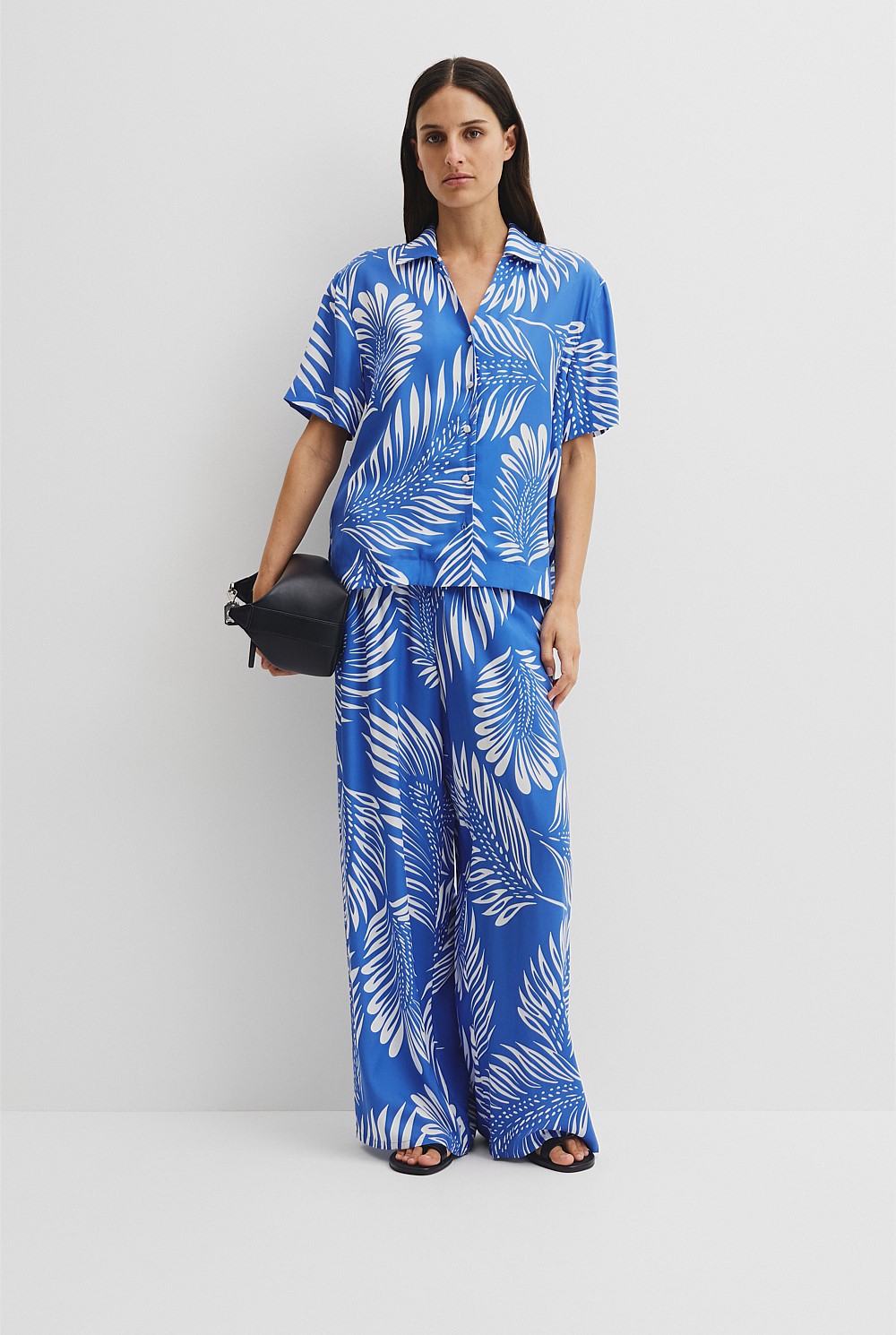 Print Short Sleeve Cupro Straight