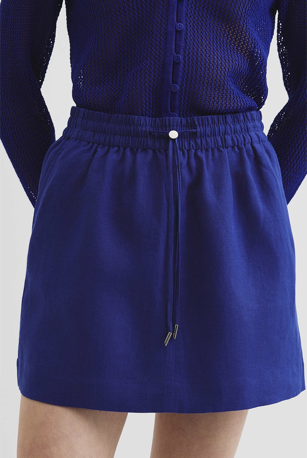 Pull On Linen Skirt