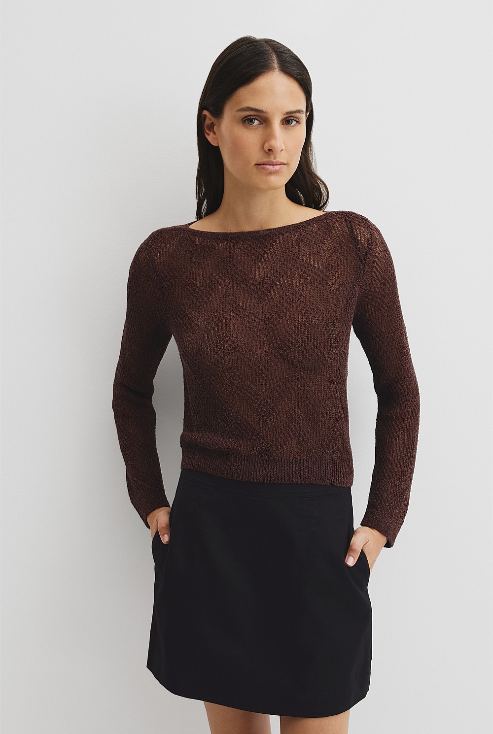 Asymmetrical Cord Lace Knit