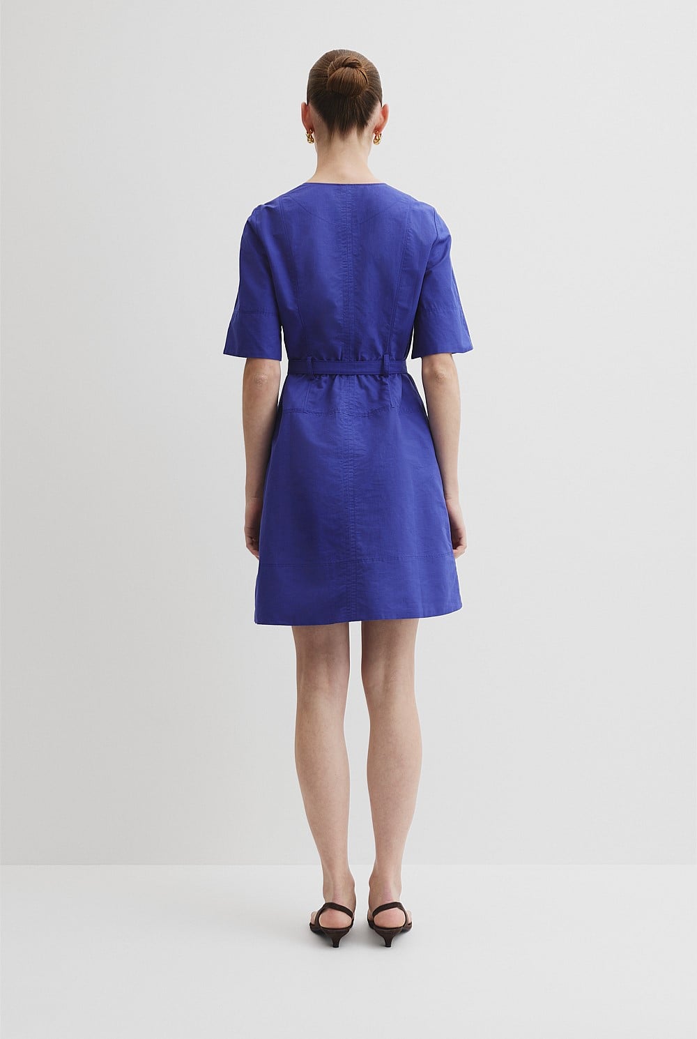 Topstitch Detail Mini Dress