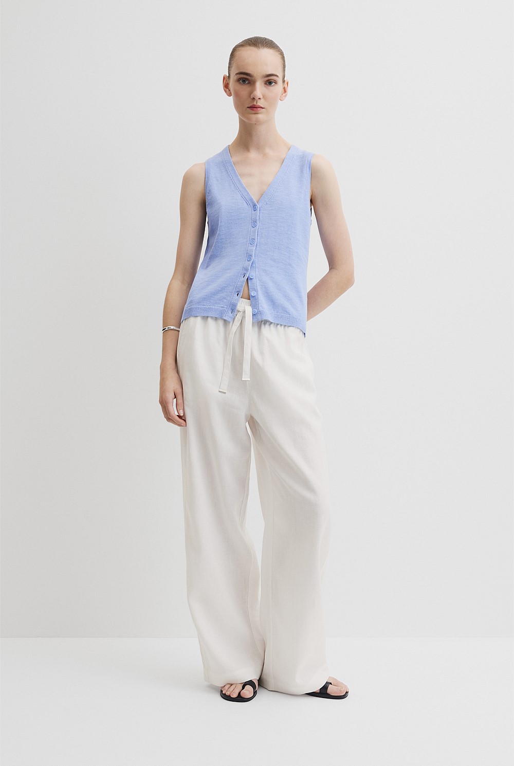 Organically Grown Cotton Linen Blend Vest