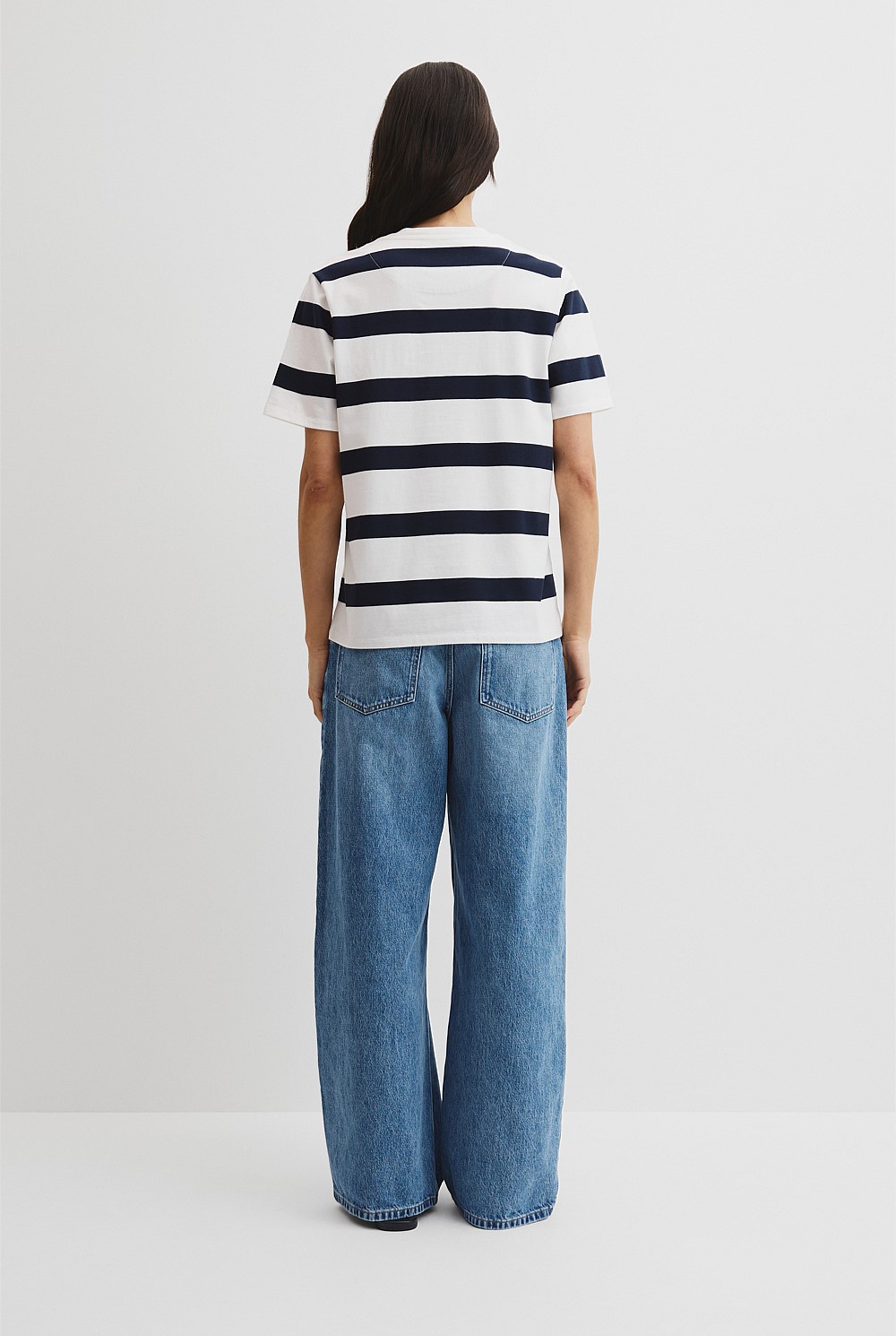 Australian Cotton Stripe Heritage Embroidered T-Shirt