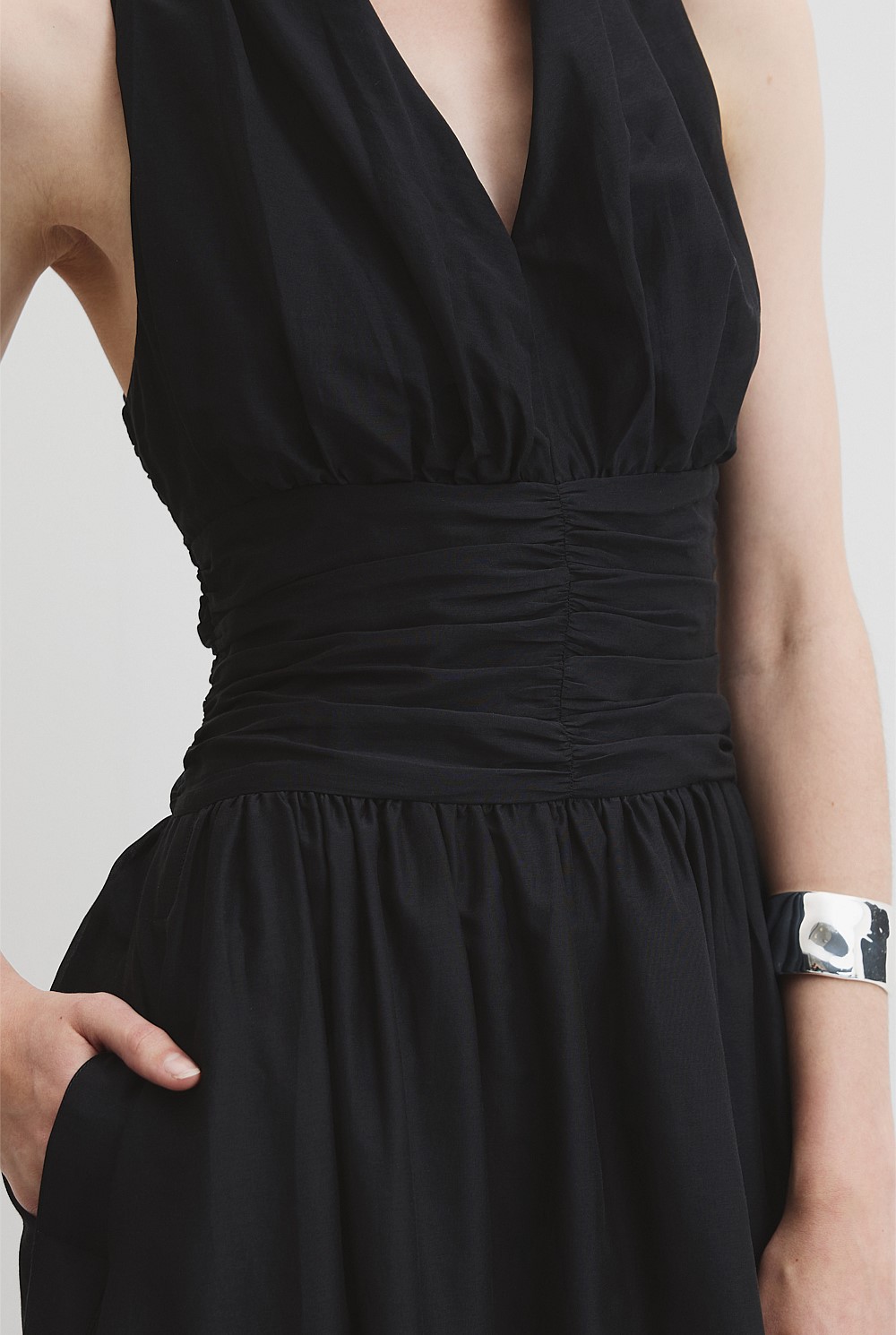 Gathered Halter Dress
