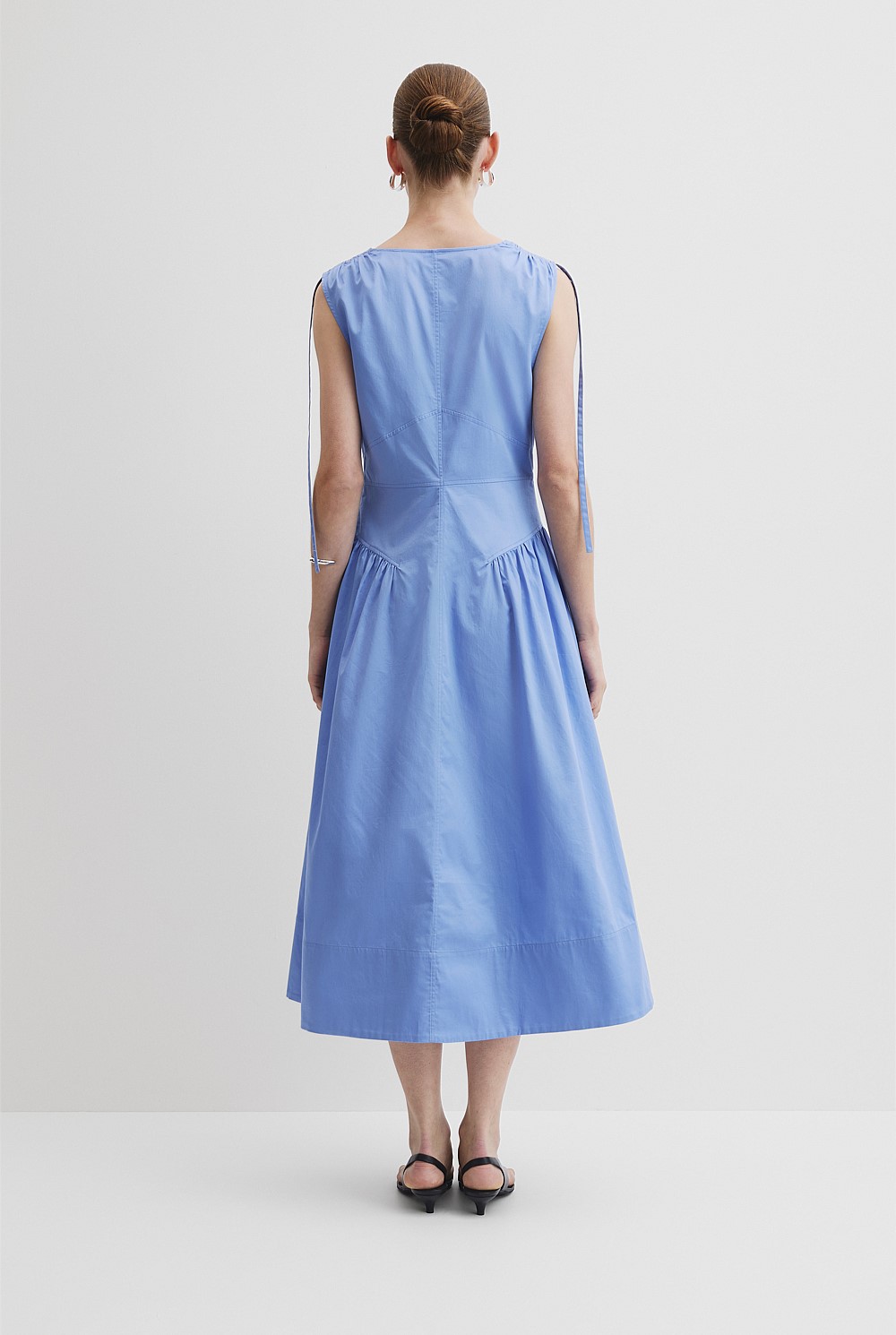 Gathered Shoulder Midi Dress