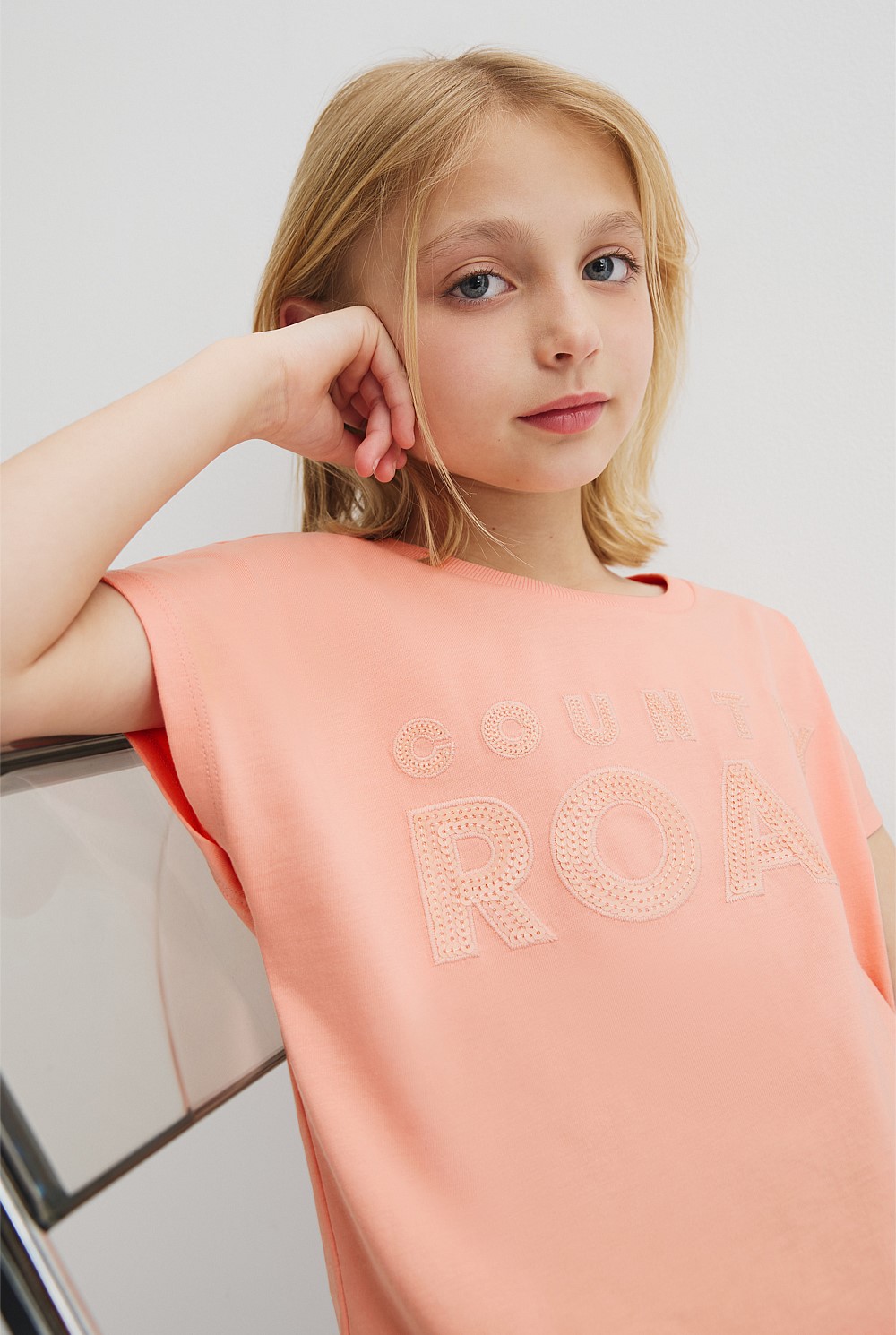 Organically Grown Cotton Sequin Logo T-Shirt