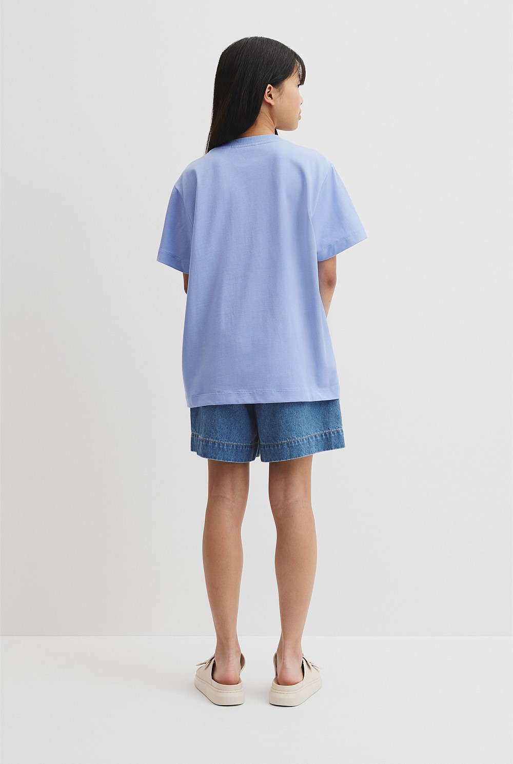 Teen Recycled Cotton Blend Longline Logo T-Shirt