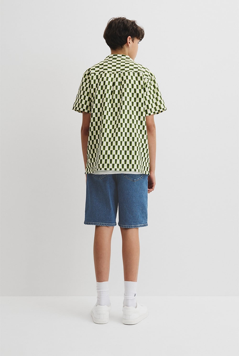 Teen Short Sleeve Geometric Print Shirt